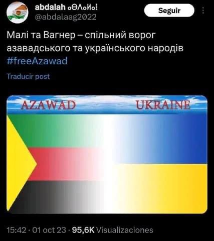L_Activiste226's tweet photo. #Urgent‼️🚨Certains #comptes #pro_Azawad ont récemment écrit en #ukrainien pour #montrer leur soutien à ce #pays.
Aujourd’hui nous devrons Tous être d’accord pour voir que les comptes qui dénigrent les transition sont tous payés,sont dans le même cercle⭕️et se connaissent tous https://t.co/SkwZCb8YoU