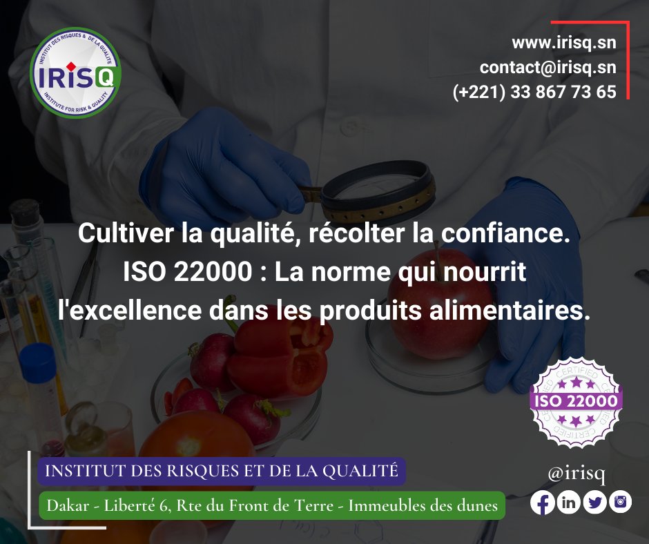 irisq_qhse's tweet photo. Cultiver la qualité, récolter la confiance. ISO 22000 : La norme qui nourrit l'excellence dans les produits alimentaires.
Bon début de semaine !

#ISO22000
#QualitéAlimentaire
#CertificationISO22000
#NormesAlimentaires
#SécuritéAlimentaire
#IRISQ
#SPMCONSEILS https://t.co/A7yVnK3LNN