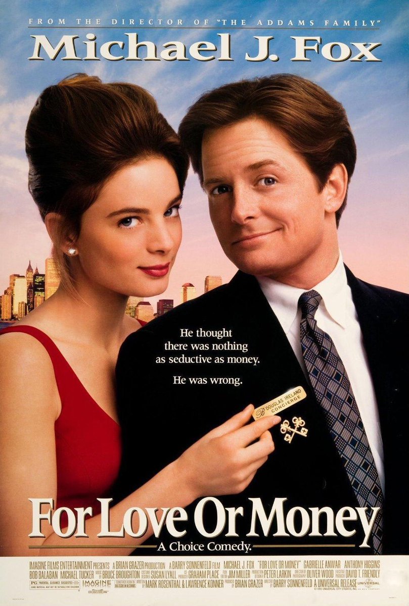 🎬MOVIE HISTORY: 30 years ago today, October 1, 1993, the movie ‘For Love or Money’ opened in theaters!

#MichaelJFox #GabrielleAnwar #AnthonyHiggins #BobBalaban #MichaelTucker #FyvushFinkel #MikeMoyer #SaverioGuerra #DanielHagen #DebraMonk #HarryBugin #UdoKier #BarrySonnenfeld