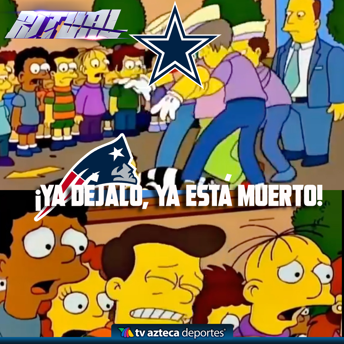 AztecaDeportes's tweet photo. 🏈😳Los #DallasCowboys no están teniendo piedad con los Patriots.  Aún faltan 8 minutos del último cuarto y los Vaqueros ganan 31-3.

Mac Jones se vio muy mal hoy con los #ForeverNE ; de hecho, ya lo sacaron.

#RitualNFL #Humor https://t.co/LrqdVafjLo