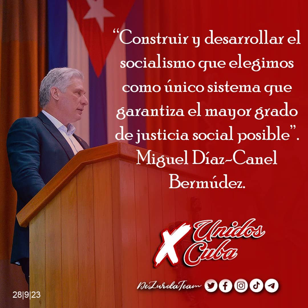 Aunque les duela a quienes nos adversan #Cuba unida, inspirada en el ejemplo del #CheVive trabaja sin descanso por el bienestar de sus ciudadanos.