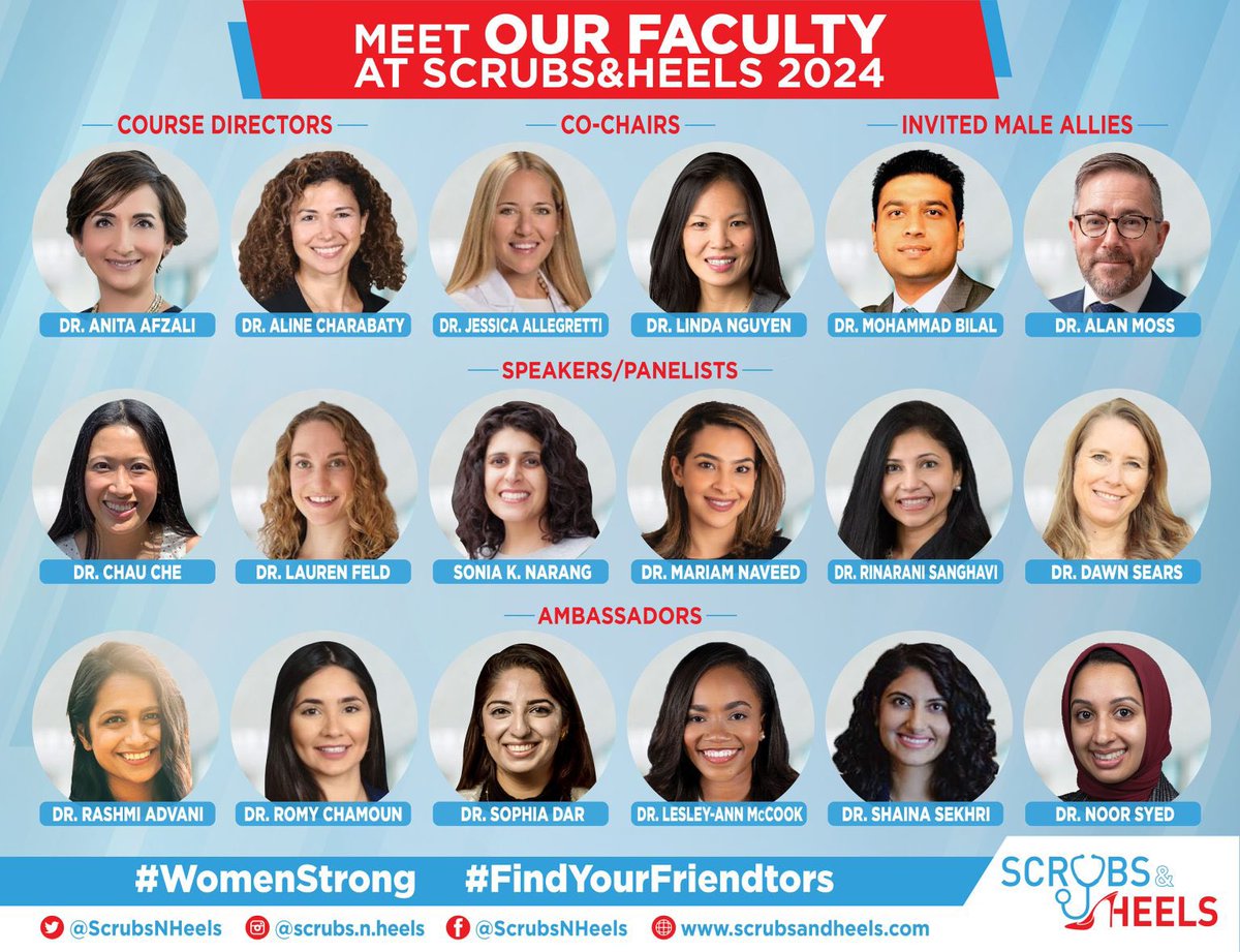 Meet our #ScrubsNHeels Leadership Summit 2024 💎Faculty💎 ⭐️Co-Chairs @LindaNguyenMD @DrJessicaA ⭐️#WomenInGI leaders👇🏽 ⭐️#MaleAllies @moss_md @BilalMohammadMD ⭐️#SNHAmbassadors👇🏽 🤫& Our celebrity author who will be signing her new book for all attendees Friday evening!