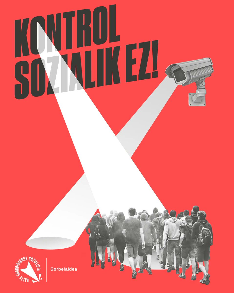GKS_Gorbeialdea's tweet photo. IRAKURKETA | GKS Gorbeialdeatik Legution langile klasearen gaineko kontrol soziala bermatzeko kamerak ezarri dituztela salatu nahi dugu. 

Gazte langileon aurkako eraso orori, antolakuntza komunistaz erantzungo diogu! Kontrol sozialik ez! https://t.co/MSJcs9iNzy