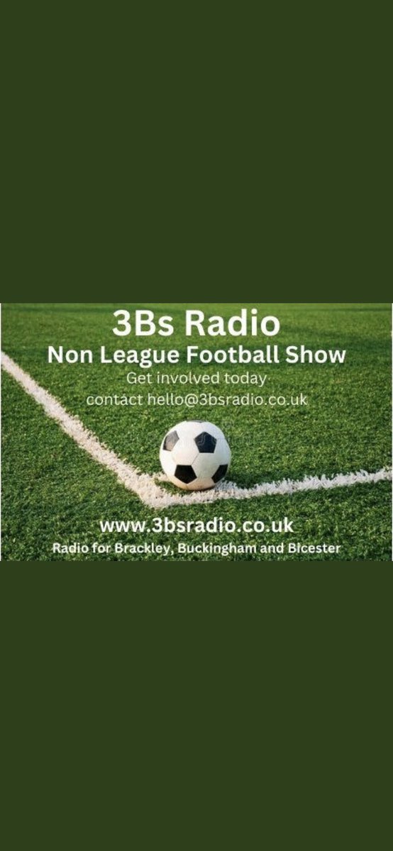 We go live in under 20 mins. With a slight change of plan to the show. Scott Reynolds can’t make it so we have a great replacement in @thebuckinghamfc North Bucks manager @mjcuthy. He will be joining us from about 8:15pm. Any questions please WhatsApp message to 07983 812351