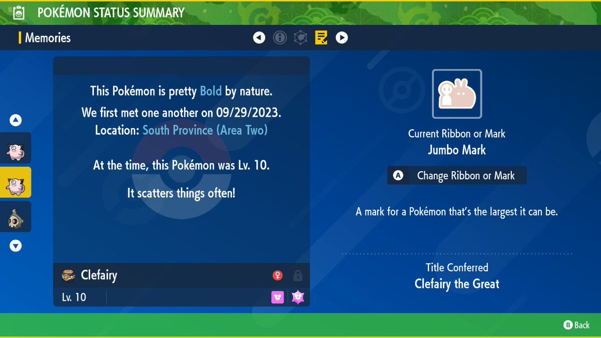 samashichu's tweet image. Got my shiny upbeat mark Clefairy!! It was on the second Clefairy too!

Got a hummungo shiny as a bonus as well!! Hope for more of these events in the future!(maybe with starters??)

#massoutbreak #pokemon #clefairy #event #PokemonScarletViolet #shiny #upbeatmark #tealmask