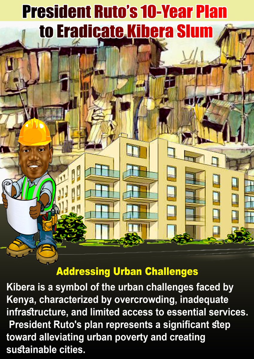 In 10 years time, Kibra Slums -which is the largest in Africa, will be no more.

#RutoEmpowers
#KenyaNiSisi
#KenyaKwanzaDelivers