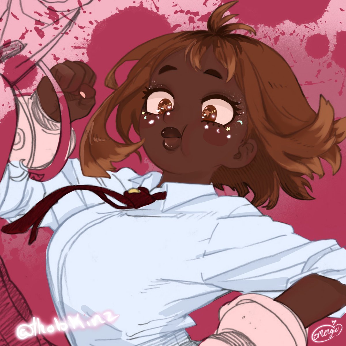 thobkinz's tweet photo. happy first day of #BLACKTOBER ‼️ kicking it off w my daughter ochako  #mha https://t.co/3td3ieyWK2