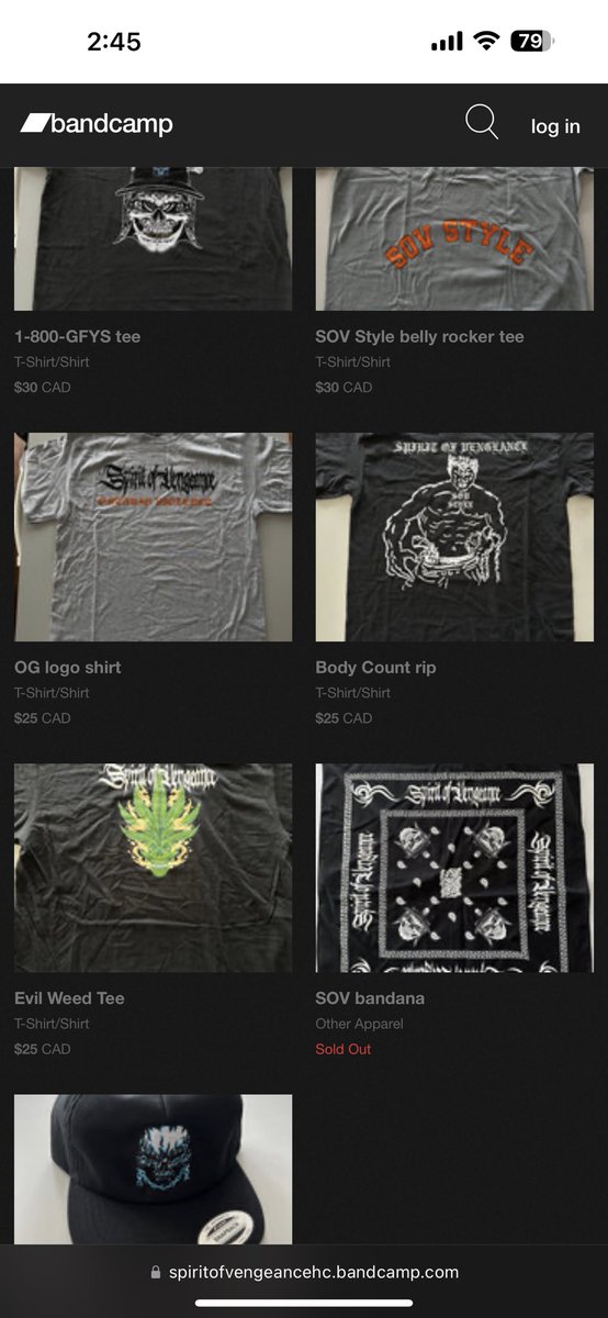 Taking these down on the 5th get something while you can spiritofvengeancehc.bandcamp.com/merch