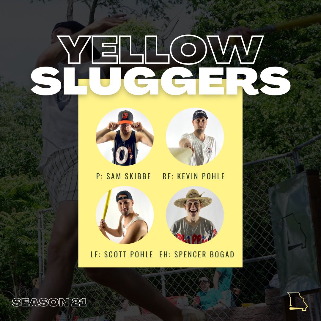 TheSWBL's tweet image. 2023 #Season21 Yellow Sluggers:

P - @sskibbe @SWBL_Orioles 
RF - @K_Pohle @SWBL_Yankees 
LF - @Scott_Pohle @SWBL_Yankees 
DH/EH - @PackripMahoment @SWBL_Twins