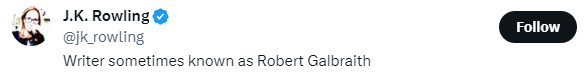 SarahAndCo3's tweet photo. JK Rowling: "I dislike trans people!"

Also JK Rowling: "Sometimes I self ID as a man." https://t.co/4TSEm0yMPW