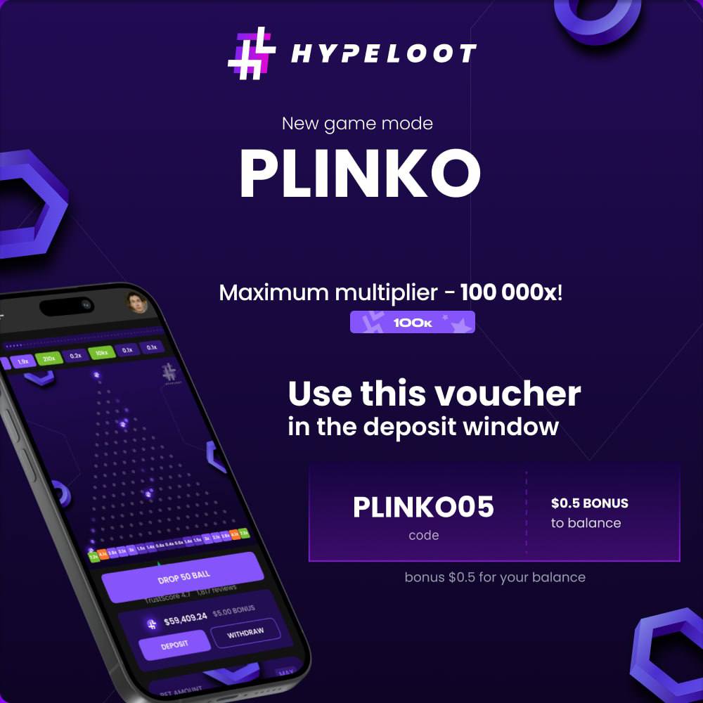 🔥Introducing the first-ever 100.000X multiplier on Plinko! 

You can now win up to 100.000x on our brand new Plinko game mode 👀

Don't trust, verify: Plinko is 100% Provably fair and you can verify every roll directly on our Plinko page 🔍

➡️Try it now with voucher "Plinko05"