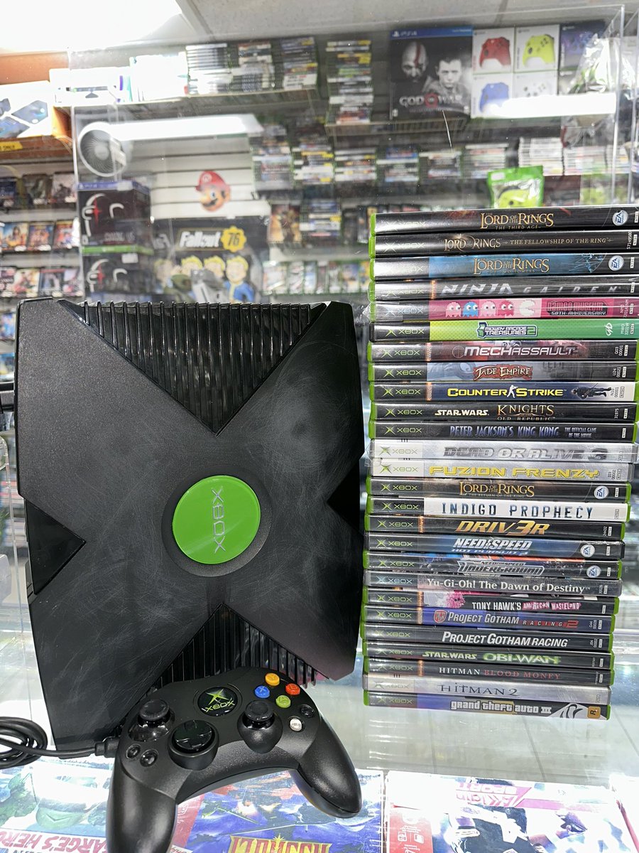 gameplayla's tweet photo. The Original Xbox + Many Great Games Back In Stock Now!!!
🎮
Hours: 11am-7pm
🎮
Phone#: (310)-842-7776
#gameplayla #retrostore #losangeles #microsoft #originalxbox #starwarsknights #peterjacksonskingkong #deadoralive3 #fuzionfrenzy #driver #needforspeedynderground #tonyh https://t.co/sCxtMDg4iv