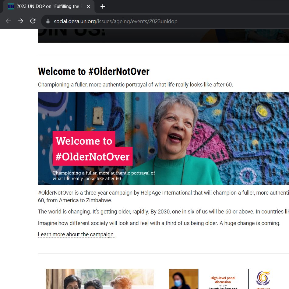 FaisalDayo1's tweet photo. Thank you @UNDESA for being part of the global campaign #OlderNotOver . 

 #UNIDOP2023 #IDOP #IDOP2023 #HelpAge https://t.co/hLpfexv4Uu