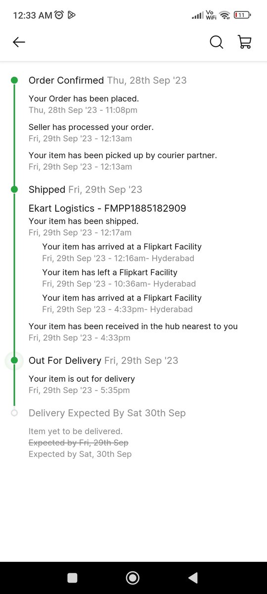 Varshith3301's tweet photo. #flipkart #BigBillionDays #flipkartscam you leave no stone unturned. First you delay my delivery. Now it stuck at 30th September. No response from support team. If not for pixel 7, I wouldn't have installed your pathetic application.@google change your official partner to @Amazon https://t.co/ONEiGOLjXr