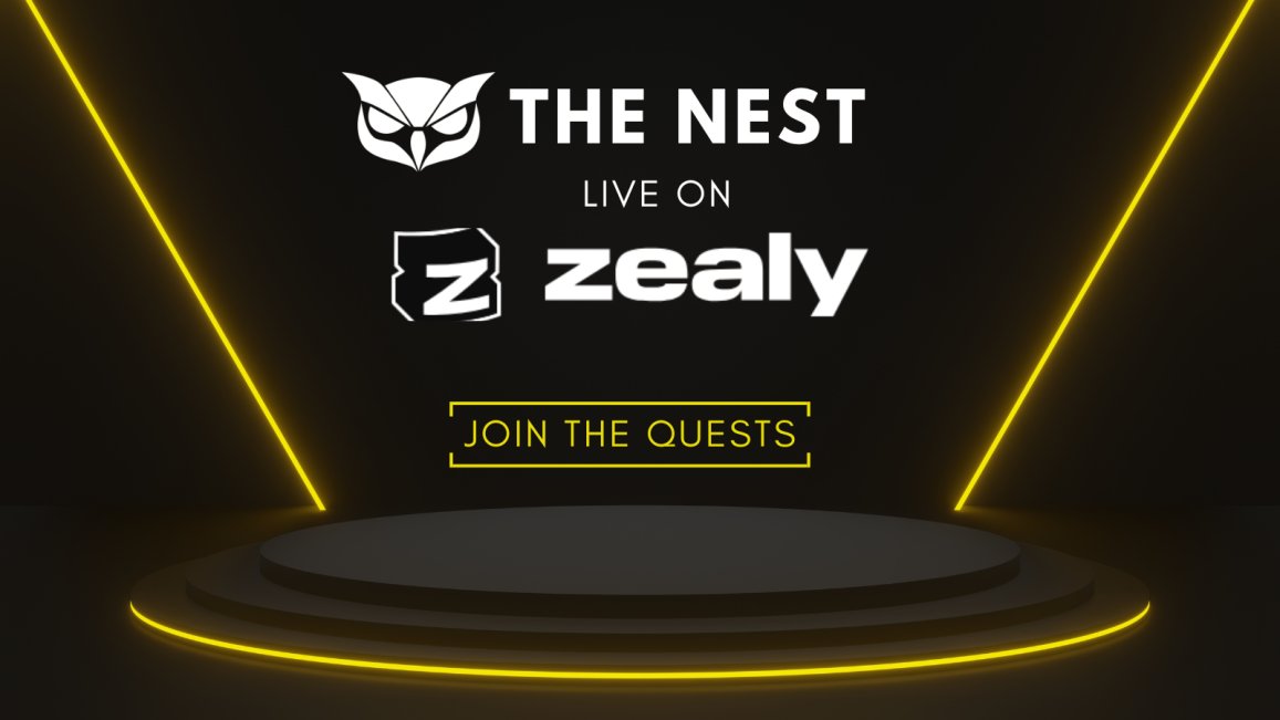 We just launched our <a href="/zealy_io/">Zealy</a> first season! 🔥

Do unique, daily and weekly missions to earn XP.
Join the leaderboard to win $$$ and NFTs! 💰

That's the best moment to join one of the best Web3 Gaming Community! 🦉🤝

Link: zealy.io/c/thenest/ques…