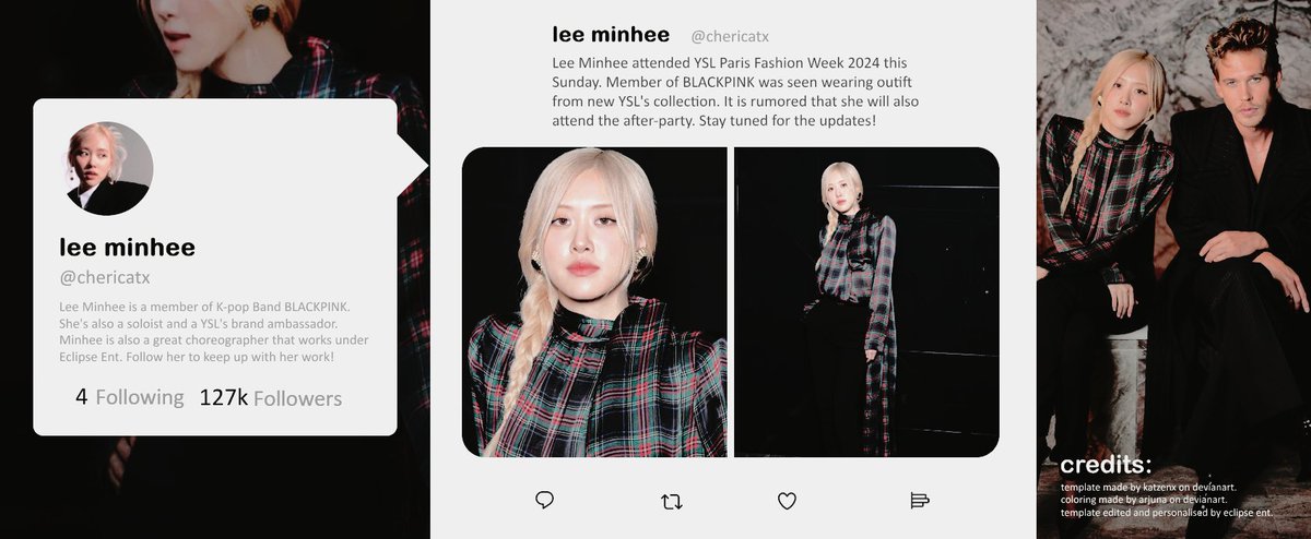 ⠀ ⠀⠀
LEE MINHEE AT YSL PFW24.ᅠ
as a brand ambassador, a member of blackpink, lee minhee attended this year's ysl show at pfw24.
⠀ ⠀⠀