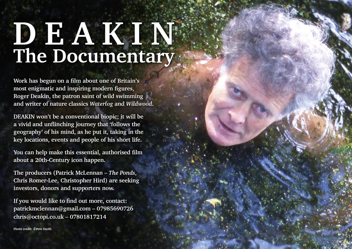 Excited to announce my new project with Patrick of <a href="/thepondsfilm/">Hampstead Ponds film 🦆</a> &amp; <a href="/DartmouthFilms/">Dartmouth Films</a>. It is timely yet also overdue and if you love the legacy of Roger Deakin, outdoor #swimming, nature and unique thinkers as we do, please read on and share. #rogerdeakin  #deakin #outdoorswimming