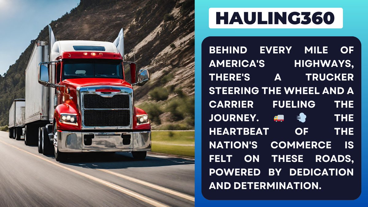 Behind every mile of America's highways, there's a trucker steering the wheel and a carrier fueling the journey. 🚚💨 The heartbeat of the nation's commerce is felt on these roads, powered by dedication and determination. #TruckersUnited 🇺🇸