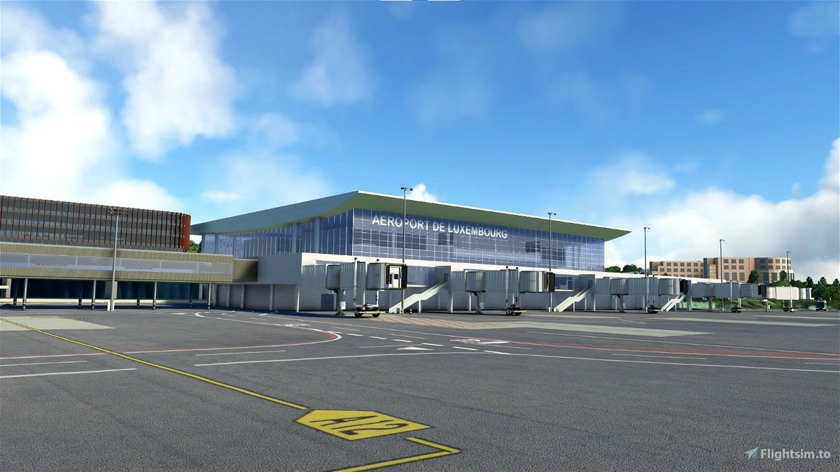 flightsim_to's tweet photo. 🛫 Exciting Freeware Update! Luxembourg Airport (ELLX) V3 is now live on https://t.co/sHdPxkcLqi! 🌐 Experience a total overhaul with hand-placed lights, new Cargo Center, added office buildings & more! https://t.co/jGATvSavS8 #MSFS #ELLX 🎮 https://t.co/BcYz80FLq1