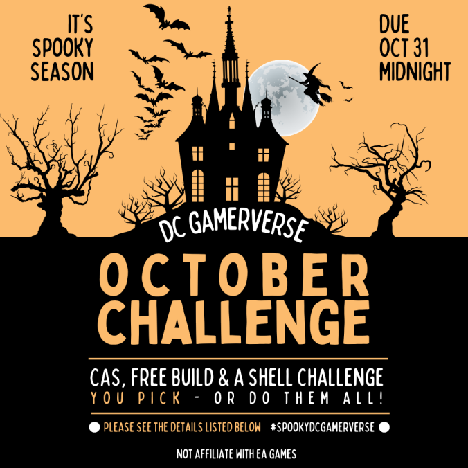 DCSimverse's tweet photo. It’s that time again!! Get ready for a spooky challenge 👻 Submissions are due October 31st and to be featured it cannot include CC. Happy designing summers 💚
#dcgamerverse #dcsimverse #dcshellchallenge #thesims4 #spookydcgamerverse https://t.co/9cU4BwCpQy