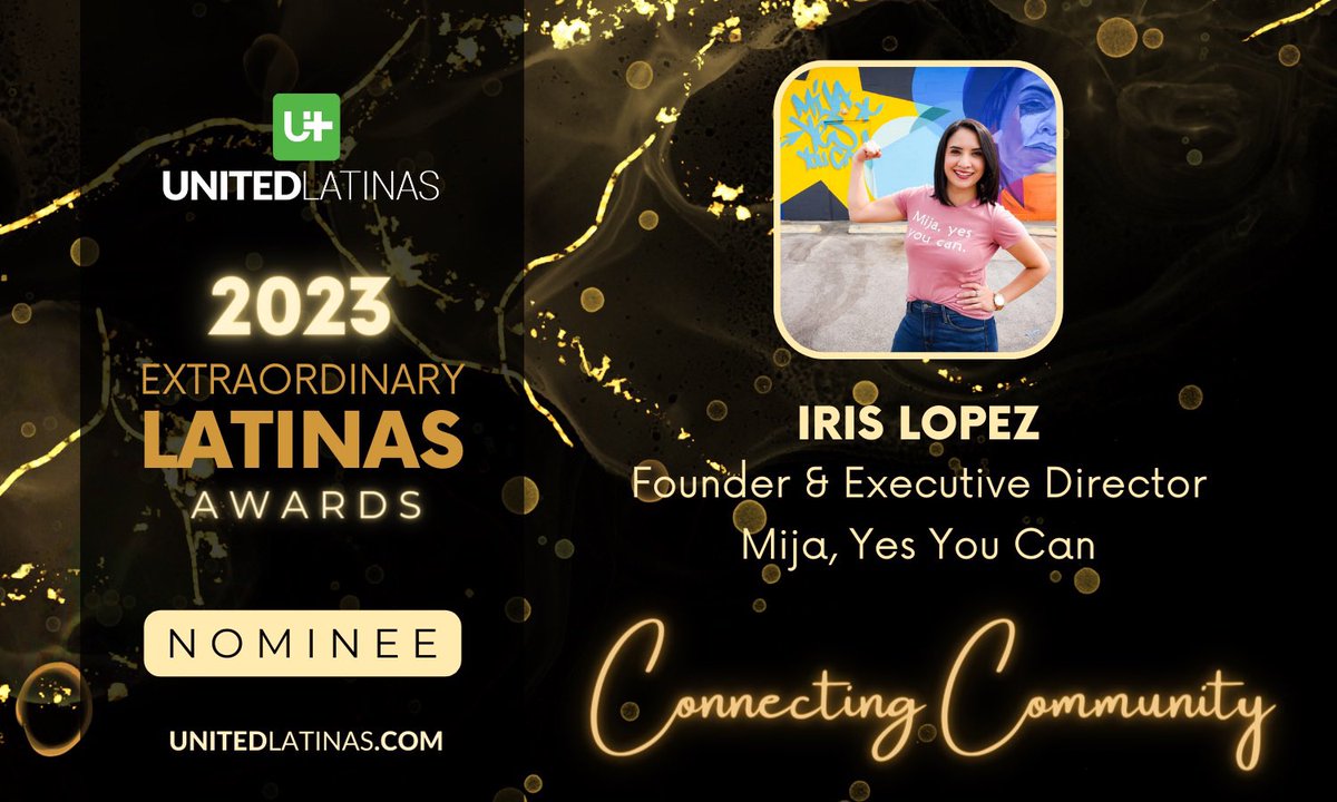 Mija, yes you can.®️ (@mijayesyoucan) on Twitter photo ✨ Congratulations to our founder <a href="/IrisLopezOnAir/">Iris Lopez</a> on this nomination! L
🌟 “We are on a quest to honor the trailblazing Latina champions, the dynamic catalysts for change, and the inspirational role models who are creating a splash in their communities.” #mijayesyoucan ✨ Congratulations to our founder <a href="/IrisLopezOnAir/">Iris Lopez</a> on this nomination! L
🌟 “We are on a quest to honor the trailblazing Latina champions, the dynamic catalysts for change, and the inspirational role models who are creating a splash in their communities.” #mijayesyoucan