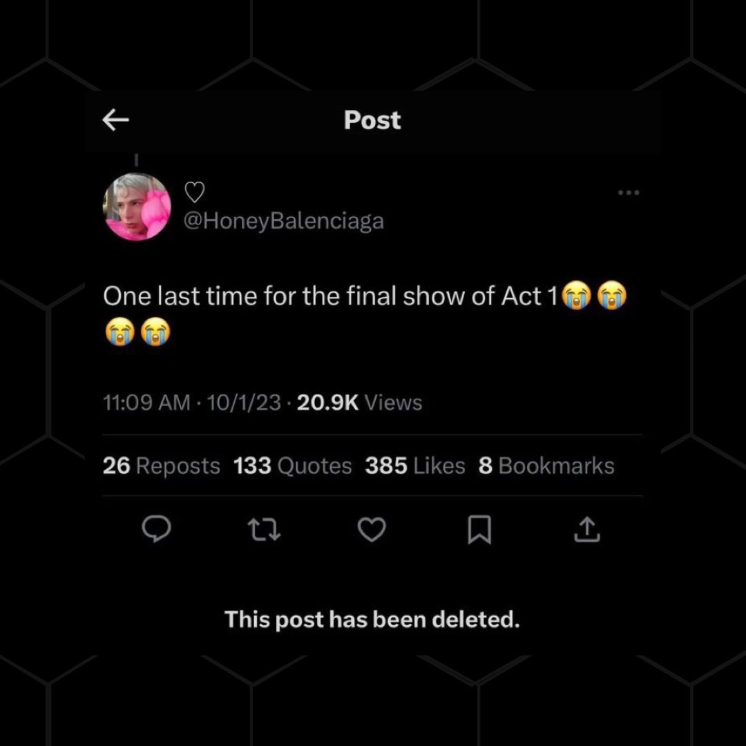 beyonceaccess's tweet photo. 🚨 A dançarina Honey Balenciaga publicou tweet — já deletado — onde dizia: “Uma última vez para o último show do ATO 1” https://t.co/tDzVpGeRPw