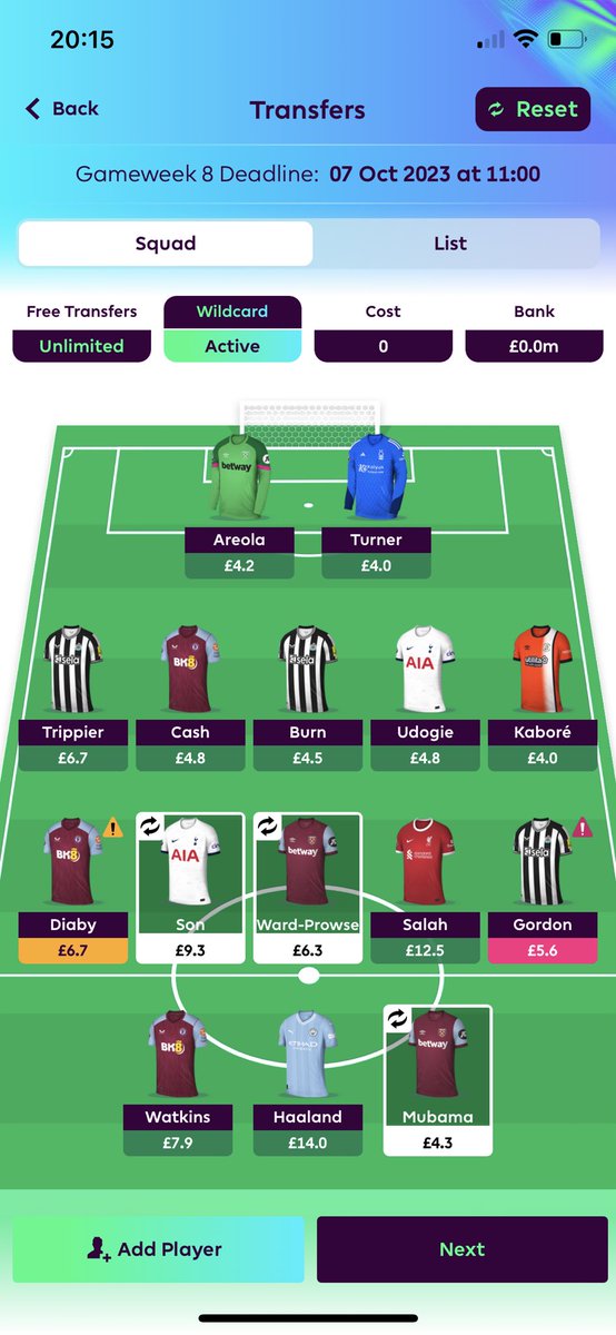 WelshRhys85's tweet photo. Wildcard active. But need advice please. 
@FPL_Harry @LetsTalk_FPL 
Maddison/Bowen/Archer/£0.4m itb or Son/JWP/Mubama/£0.0 itb? Basically is Son worth stretching for? #FPL #WildCard https://t.co/7MOXtrpjXa