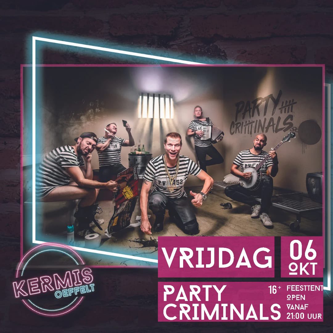 RT en win 1 gratis kaartje voor de topformatie "Party Criminals” op vrijdag 6 oktober. Een waanzinnig spektakel in onze feesttent voor jong en oud!!

Kermis Oeffelt 2023, 
de gezelligste kermis van de regio!