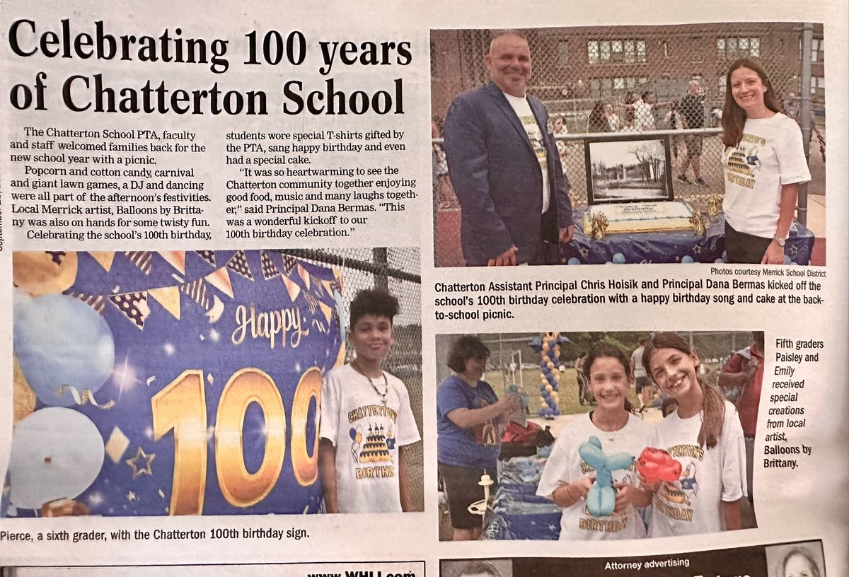 .<a href="/ChattertonSOARS/">Chatterton School</a>’ 💯 birthday celebration makes the news 📰