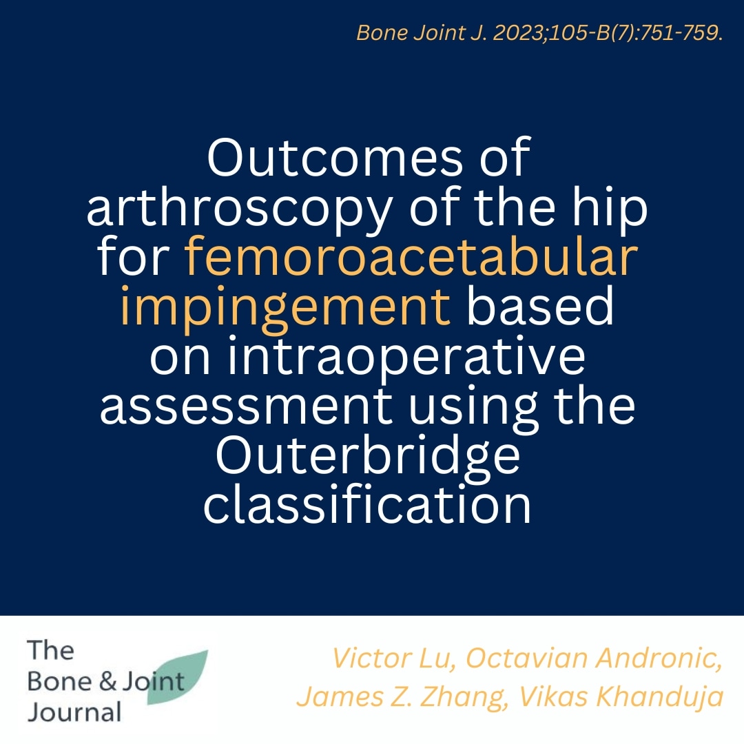 We reported in July that despite universal improvement in PROMS following #hiparthroscopy in patients with #FAI & concomitant chondral lesions, outcome in patients with FAI & severe articular cartilage damage may not be favourable pubmed.ncbi.nlm.nih.gov/37399116/ #HipPreservation