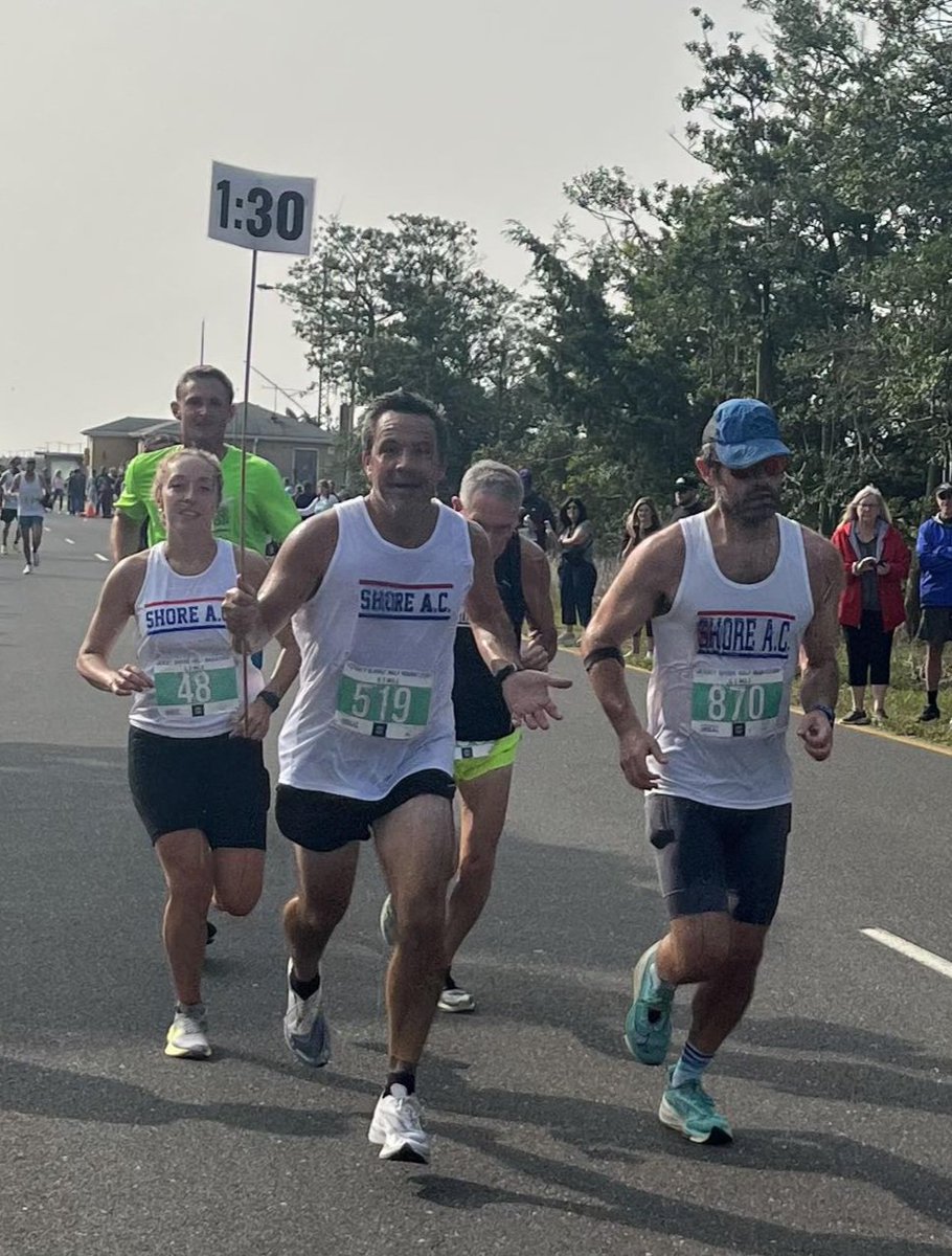 squanxcandtrack's tweet photo. It was the coaches' turn to race at the Jersey Shore Half today.  @MonmouthTrack
@OT_track
@squanxcandtrack
Well done, Coach Delahanty and Coach Patterson! That was a lot of fun. Rapp and @PaulLooney1, we need you too. #coachrunday #sub130 https://t.co/FhsdO9UDyL
