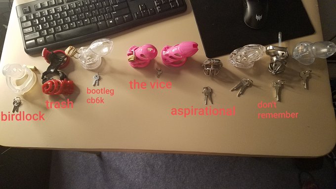 Happy Locktober! let's choose a cage Jammer will wear during the month! and get a bonus link for a google<a href="/tag/feet"class="tags"><span>#feet</span></a><a href="/tag/mistress"class="tags"><span>#mistress</span></a>