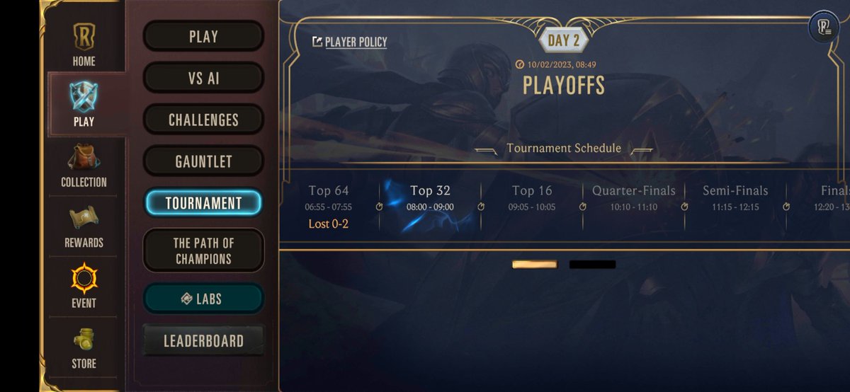 Lost 0-2 top 64, got rolled by anti warden line up by Flock. Better luck next time