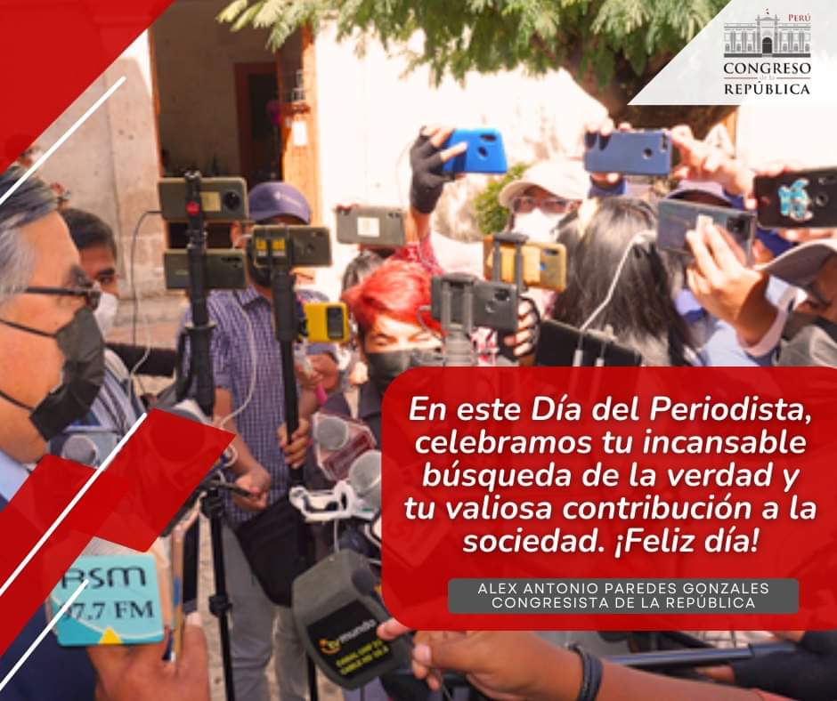 Alex Antonio Paredes Gonzales (@alex_paredes_g) on Twitter photo 🔴📢🔈)))#HOY / DIA DEL PERIODISTA / En este Día del Periodista, celebramos tu incansable búsqueda de la verdad y tu valiosa contribución a la sociedad. ¡Feliz día!
<a href="/seguidores/">seguidores</a> 🔴📢🔈)))#HOY / DIA DEL PERIODISTA / En este Día del Periodista, celebramos tu incansable búsqueda de la verdad y tu valiosa contribución a la sociedad. ¡Feliz día!
<a href="/seguidores/">seguidores</a>