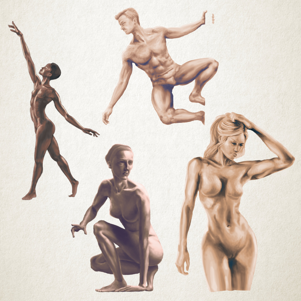 rushingpixel's tweet photo. #learntodrawin1year September update: folds, gradient shading, surface muscles, composition theory and more gestures. 300+ drawings behind ;) All done in #Krita. October goal is to compete in an art challenge. Feel free to recommend one! #Demoscene preferred. https://t.co/2lBkyeDXpi