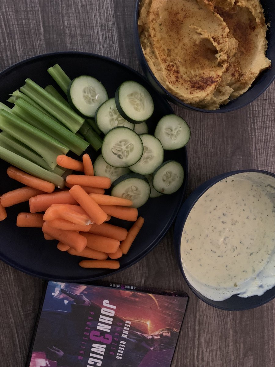 Homemade Hummus &amp; Labneh pairs nicely with John Wick. I’m So Fisticated lol 😂