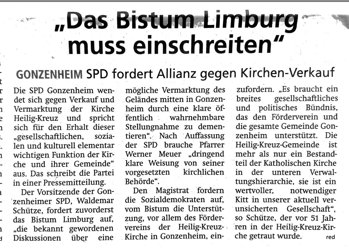 Kirchen in Heilig Kreuz u. St. Josef der Pfarrei St. Marien Bad Homburg-Friedrichsdorf (#Bistum #Limburg) sollen lt. #KIS verkauft werden.
Siehe Taunus Zeitung vom 27.5. + 3.6.23.
Petition (>1200 Unterzeichner) openpetition.de/petition/onlin…
Siehe weitere Artikel
x.com/werner44/statu…
