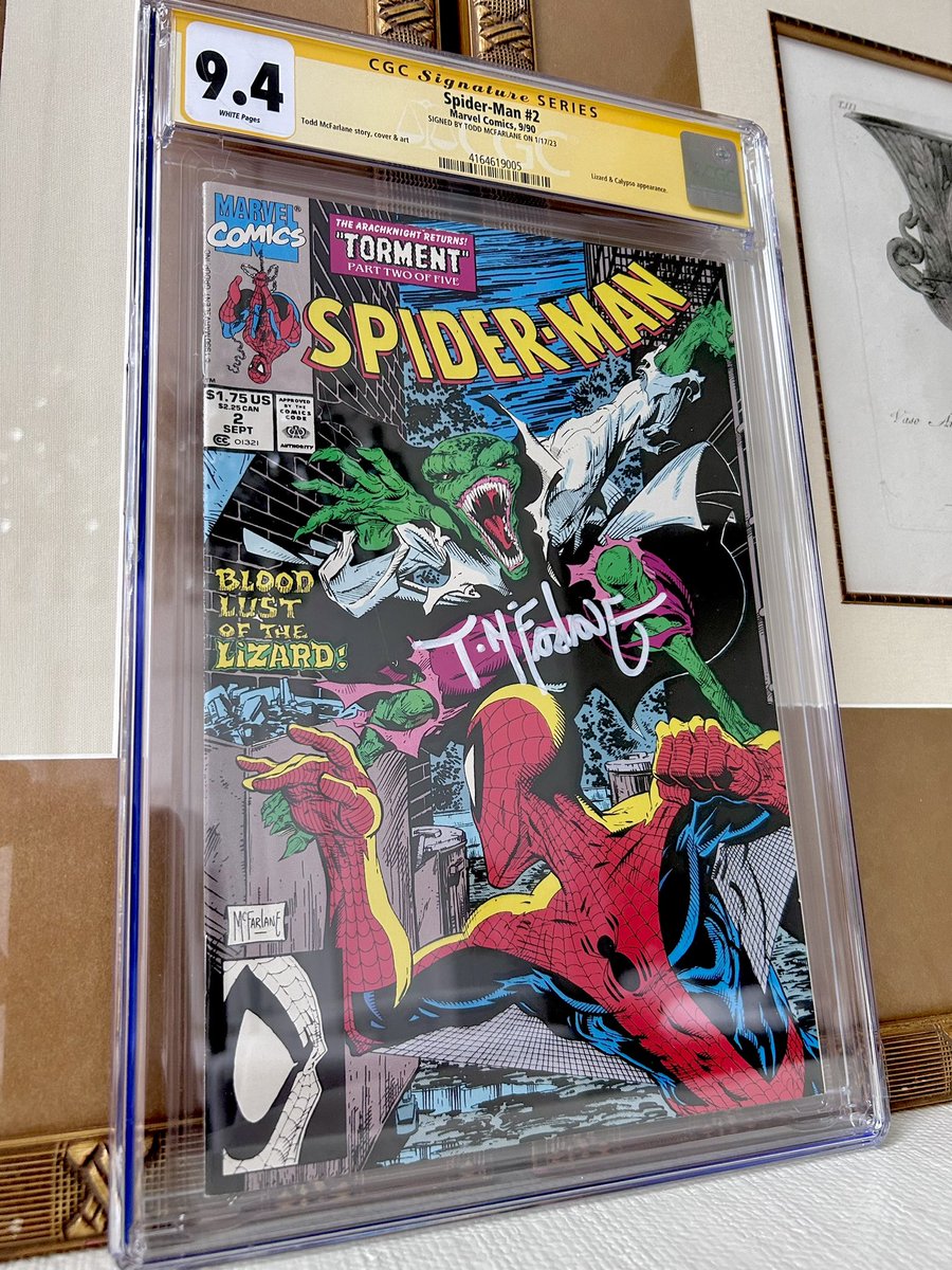 Here is some ToddFather magic 🪄 
Back when he was making some awesome #AmazingSpiderman art 🖼️ 
Signed in silver 🖋️ 
#ToyFair #ToyFairNY #ComicBooks #ComicArt #MarvelComics #October2023 #SundayFunday