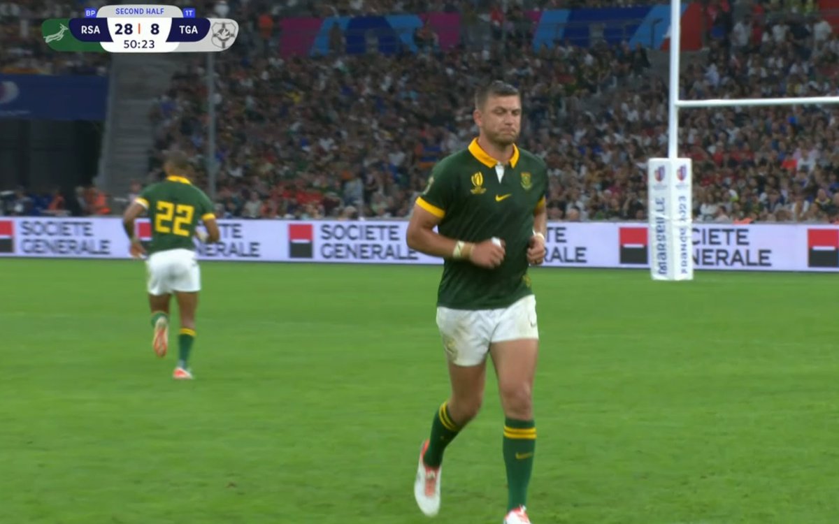 JasonduPreez13's tweet photo. Made a massive calming difference to the backs and was constantly talking to 9 and the forwards. Pure general.
#ssrugby #savstonga #worldcup23 @Springboks @SuperSportRugby https://t.co/q041Md1MsB
