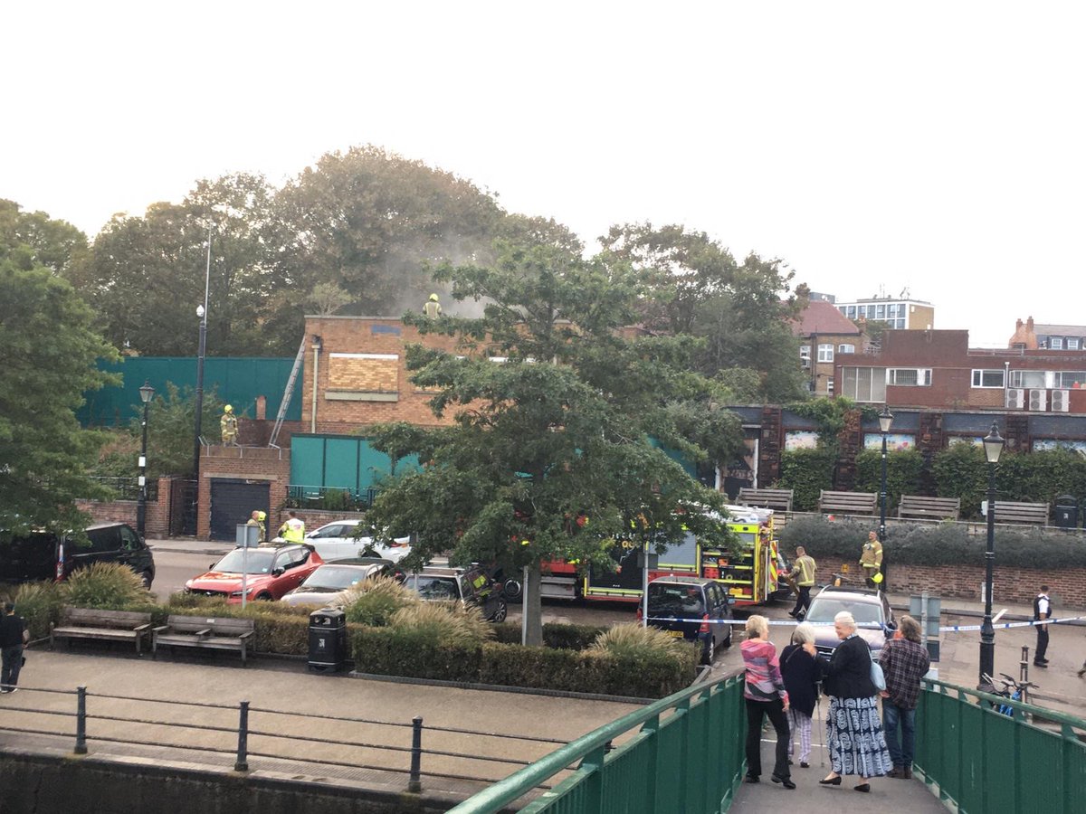 Shonki2011's tweet photo. I've often thought it would be a great idea to finally just get a bull dozer, raise all those derelict buildings 2 the ground, dig up the road &amp; make a beautiful park 4 everyone 2 enjoy the riverside as it should be - maybe the kids today had the same idea? #twickenhamriverside https://t.co/F5MOzDjtsH