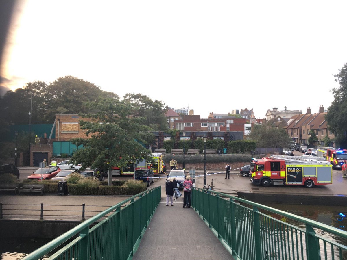 Shonki2011's tweet photo. I've often thought it would be a great idea to finally just get a bull dozer, raise all those derelict buildings 2 the ground, dig up the road &amp; make a beautiful park 4 everyone 2 enjoy the riverside as it should be - maybe the kids today had the same idea? #twickenhamriverside https://t.co/F5MOzDjtsH