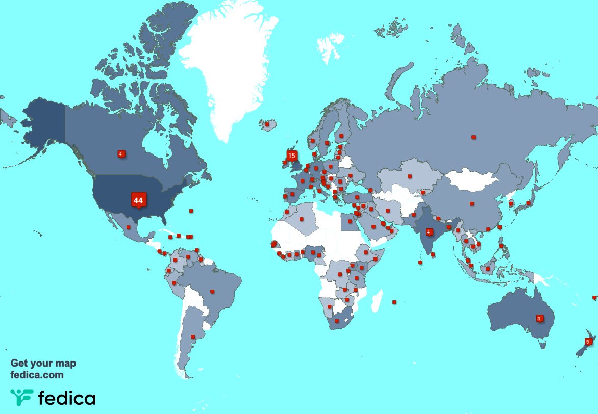 Special thank you to my 4 new followers from Spain, and more last week. fedica.com/!nikki_tolich