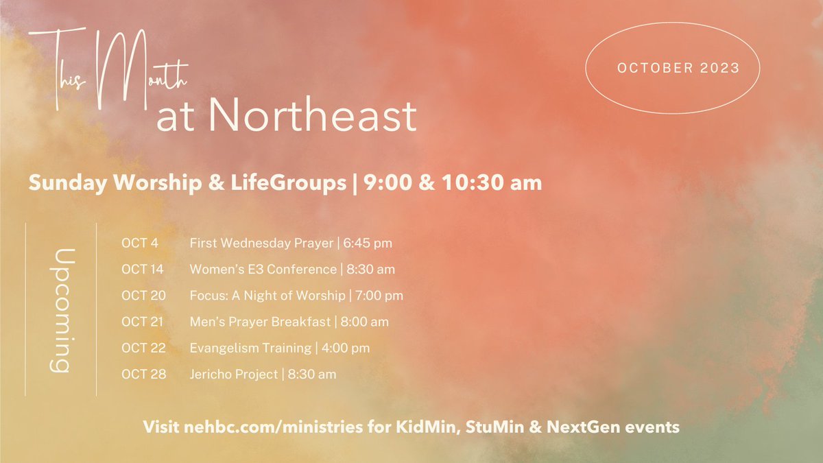 Take a look at what's happening this month at Northeast!