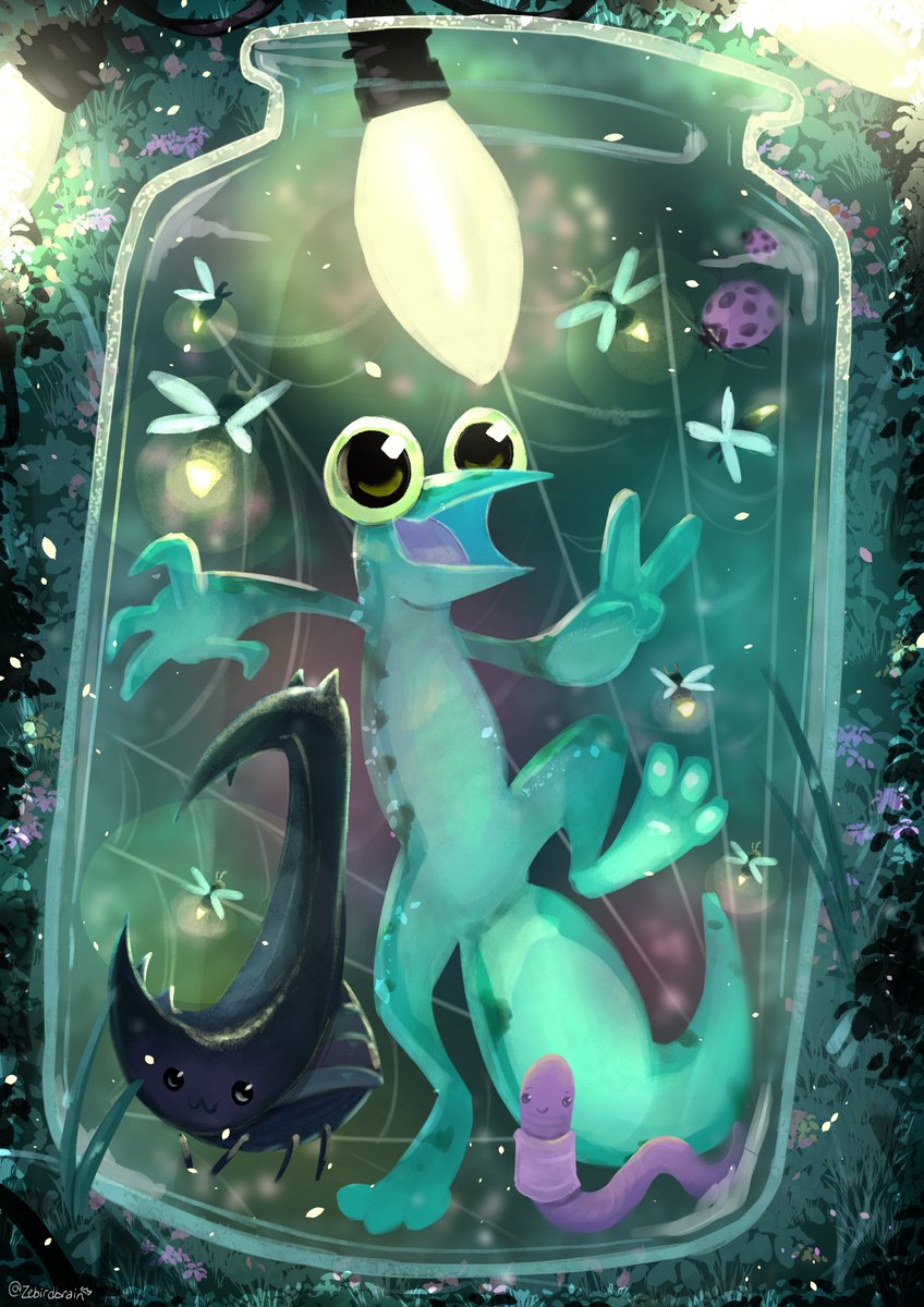 New Newt Print up! A beautiful painterly piece from @Zebirdbrain 

You can get this and loads of other #Lackadaisy prints signed during our Spooky Slimy Signing Stream at 6pm et, October 13th!

streamily.com/NewtWorks