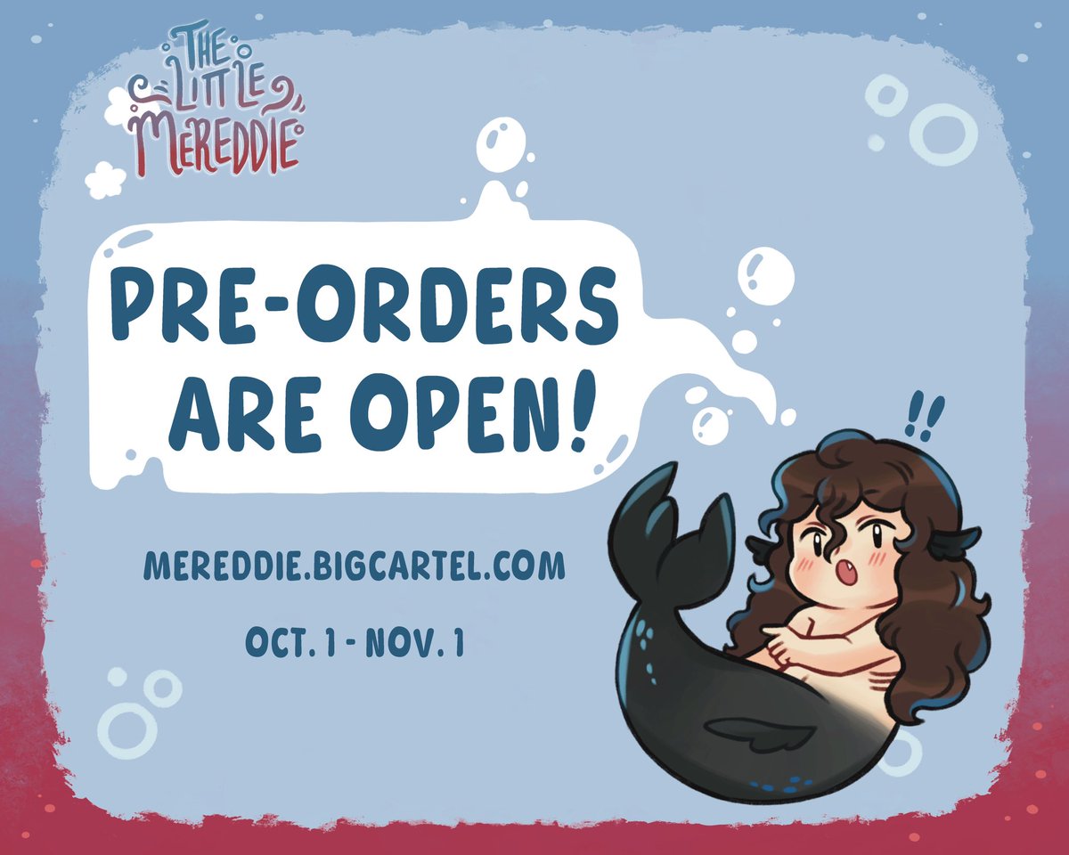 salmonblurb's tweet photo. The Little MerEddie: Preorders Open! 

It’s now open! You can grab a bundle with the link below!! 

🛒 https://t.co/t7o3CiZLGr
Preorders close Nov 1, 2023 https://t.co/nwtyB0MwFD