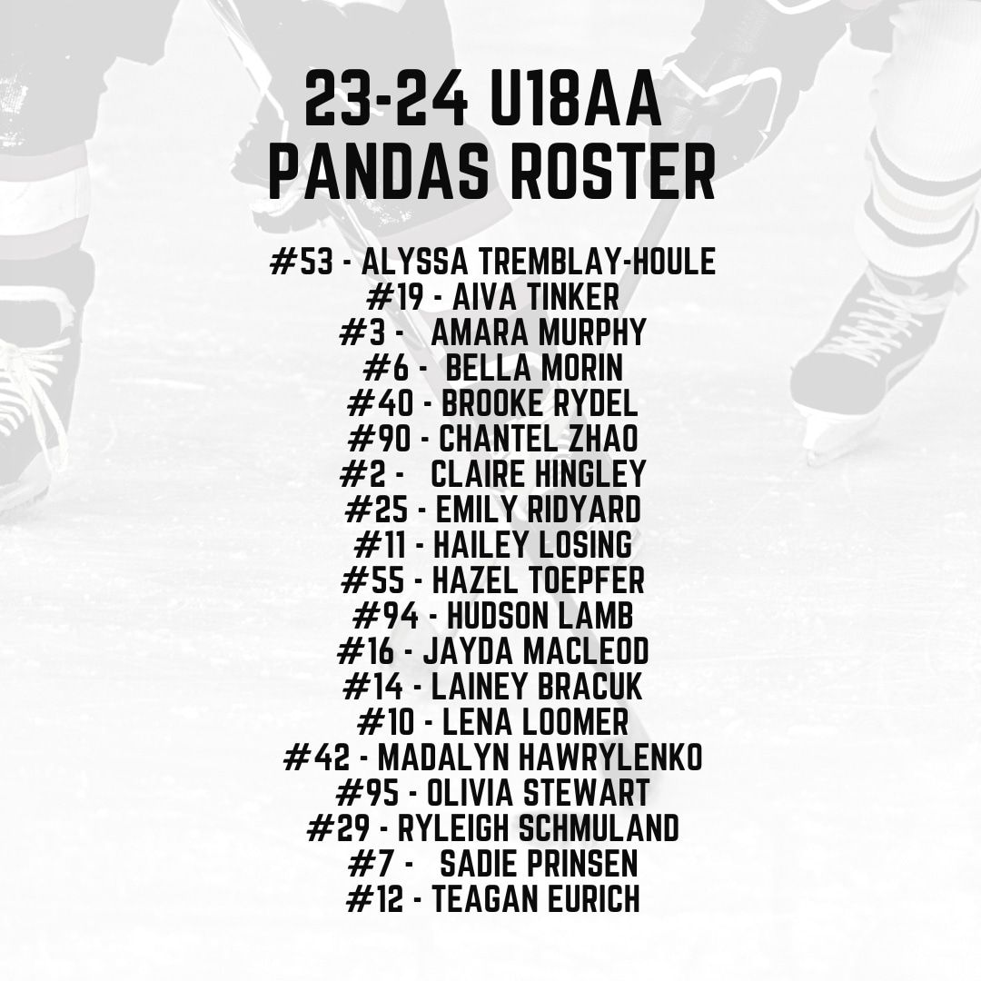 2023-24 Official Roster 🐼

#pandahockey #pandapride #pandas #femalehockey #hockey #instahockey #gopandas