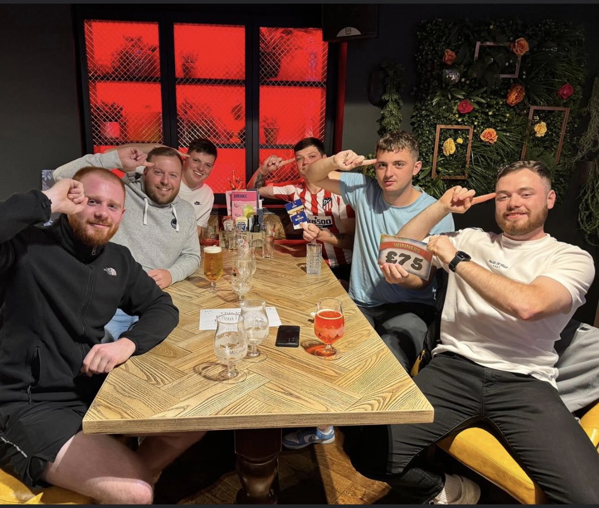 A few of the drafters out on a team bonding Pub Quiz before beginning the Season …. What can we say Winners Win