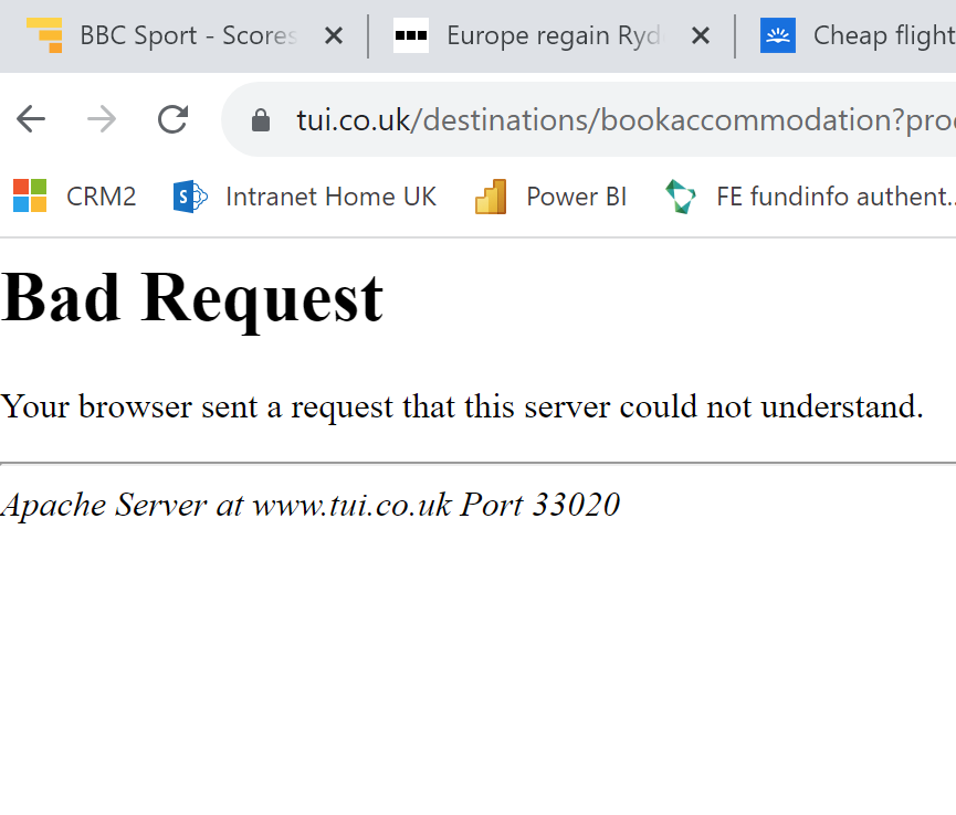 Yorkstuff's tweet photo. @TUIUK is your website down? I'm trying to book a holiday and getting thid screen on the saved (favouite) link and also when I start a fresh search https://t.co/8wRPhwktFt
