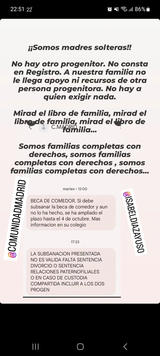 kicocinera's tweet photo. Vergüenza os tenía que dar @IsabelDiazAyuso @ComunidadMadrid . Negarnos la beca de comedor! Es denunciable! https://t.co/0IIczYocw4