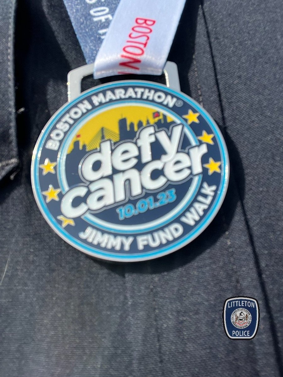LittletonMAPD's tweet photo. Chief Pinard of the Littleton Police, along with many other local police chiefs, participated in "Team Police Chiefs" for the 2023 Boston Marathon® under the Jimmy Fund Walk. Together, we can defy cancer!
#TeamPinard #LPDMA #jimmyfundwalk #danafarber #FightCancer #CommunityUnity https://t.co/VoC1efWfQ5